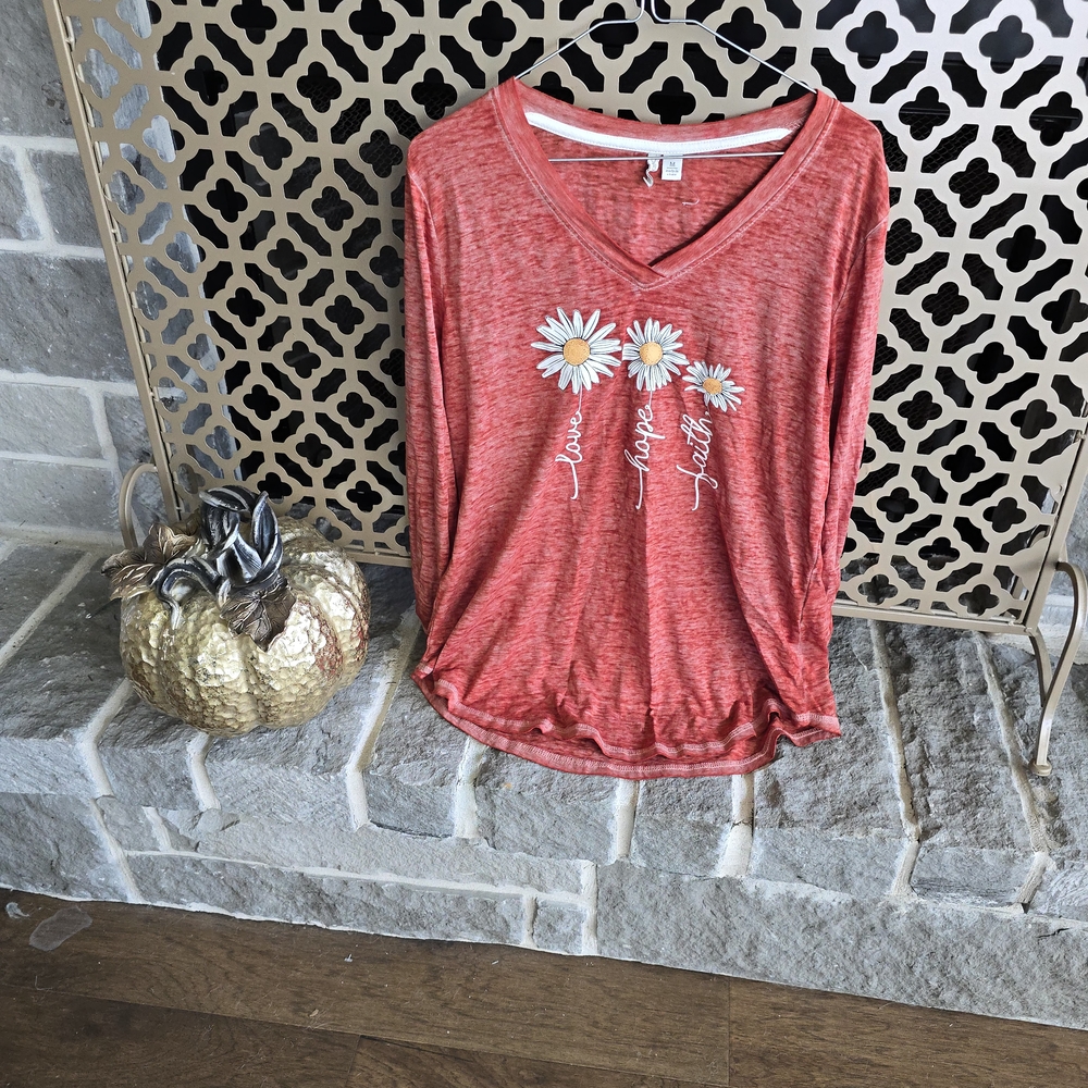 Cato Red Floral Embroidered Blouse